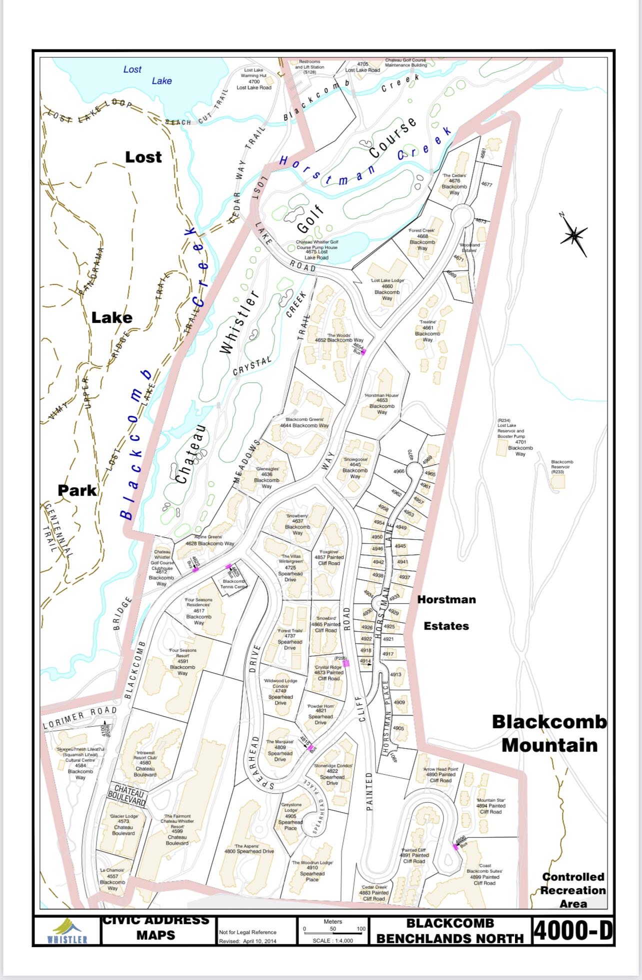 Horstman Estates map of area in Whistler