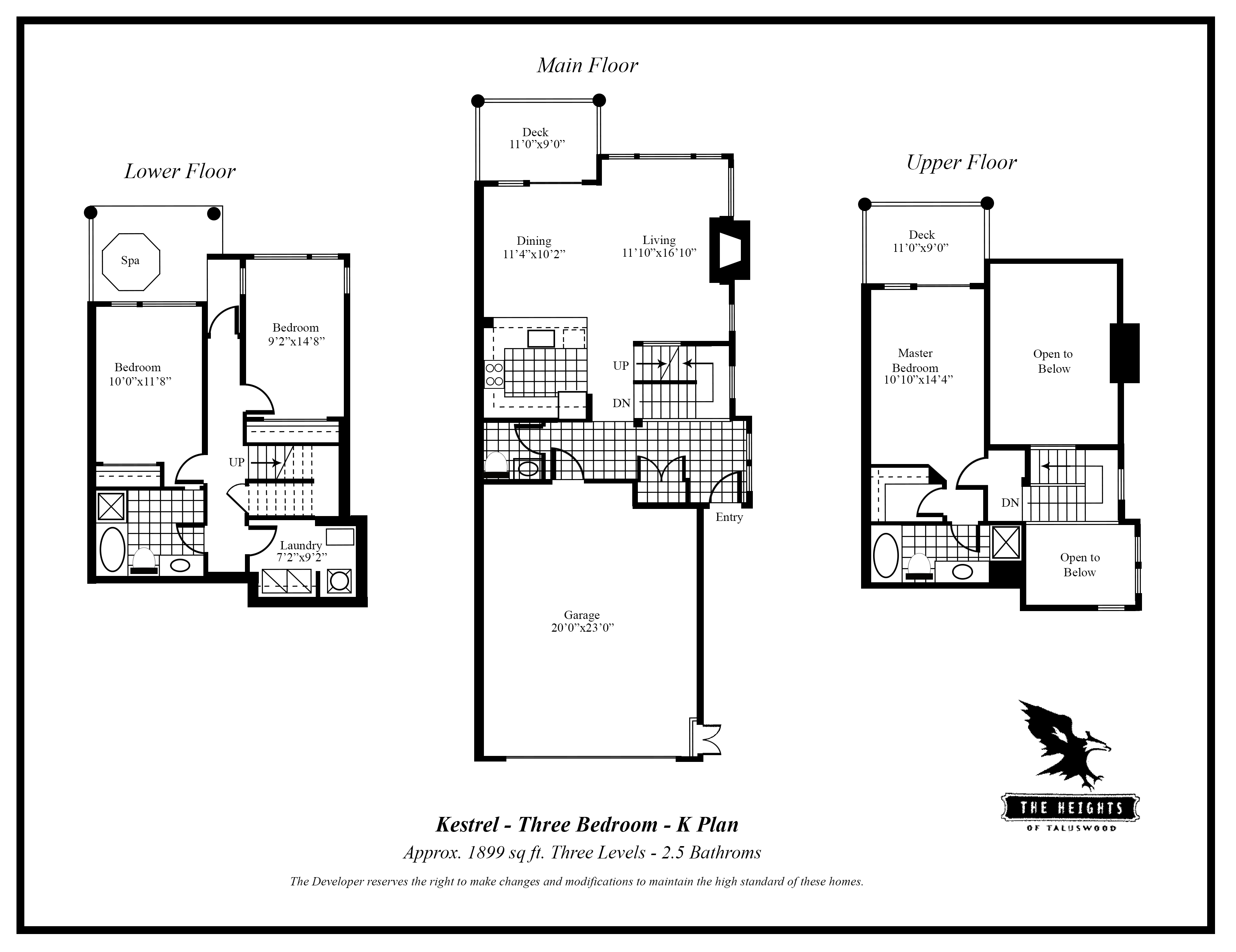 Heights K 3 bedroom floor plan