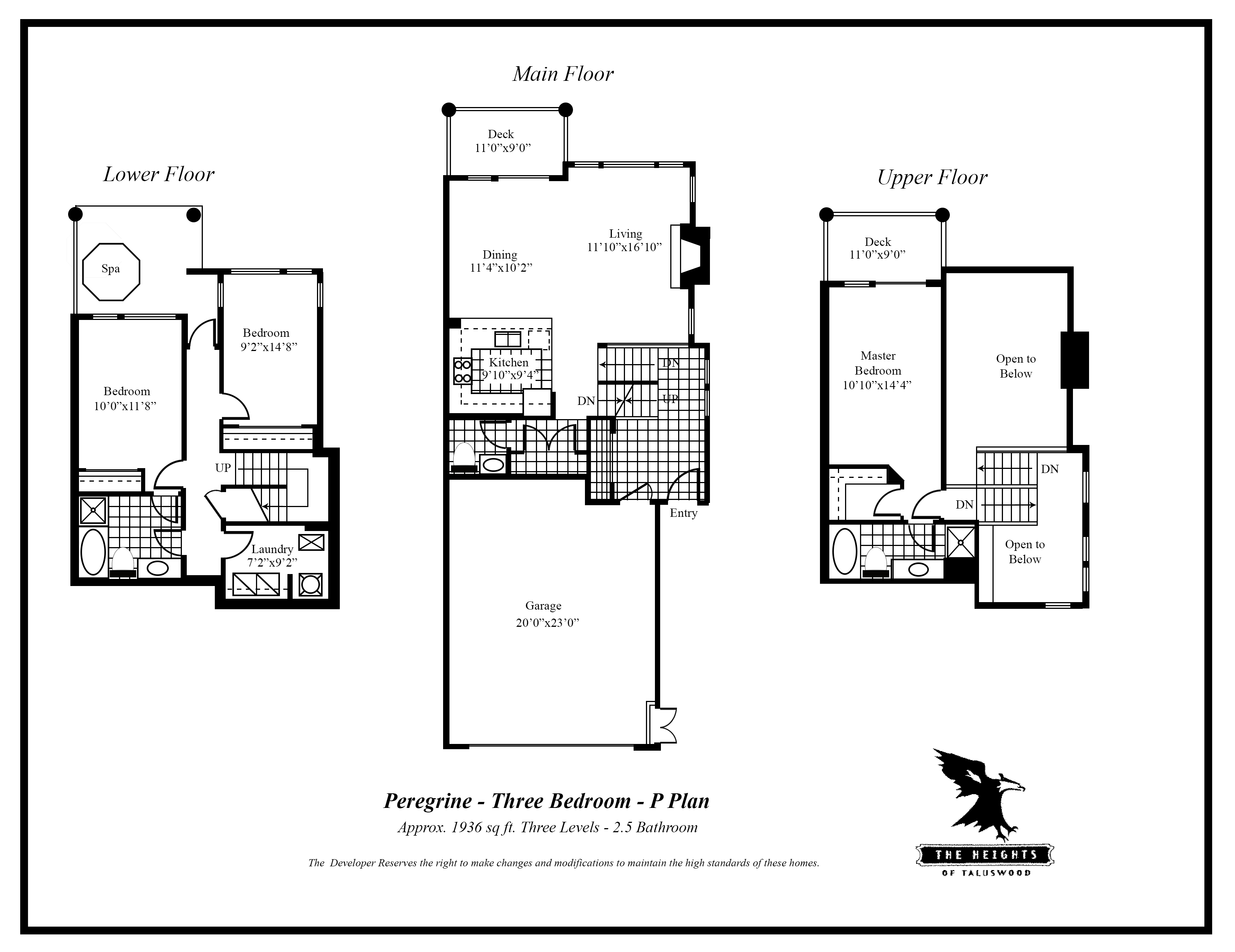 Heights P 3 bedroom floor plan