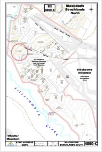image Cedar Ridge civic address map showing location on blackcomb mountain