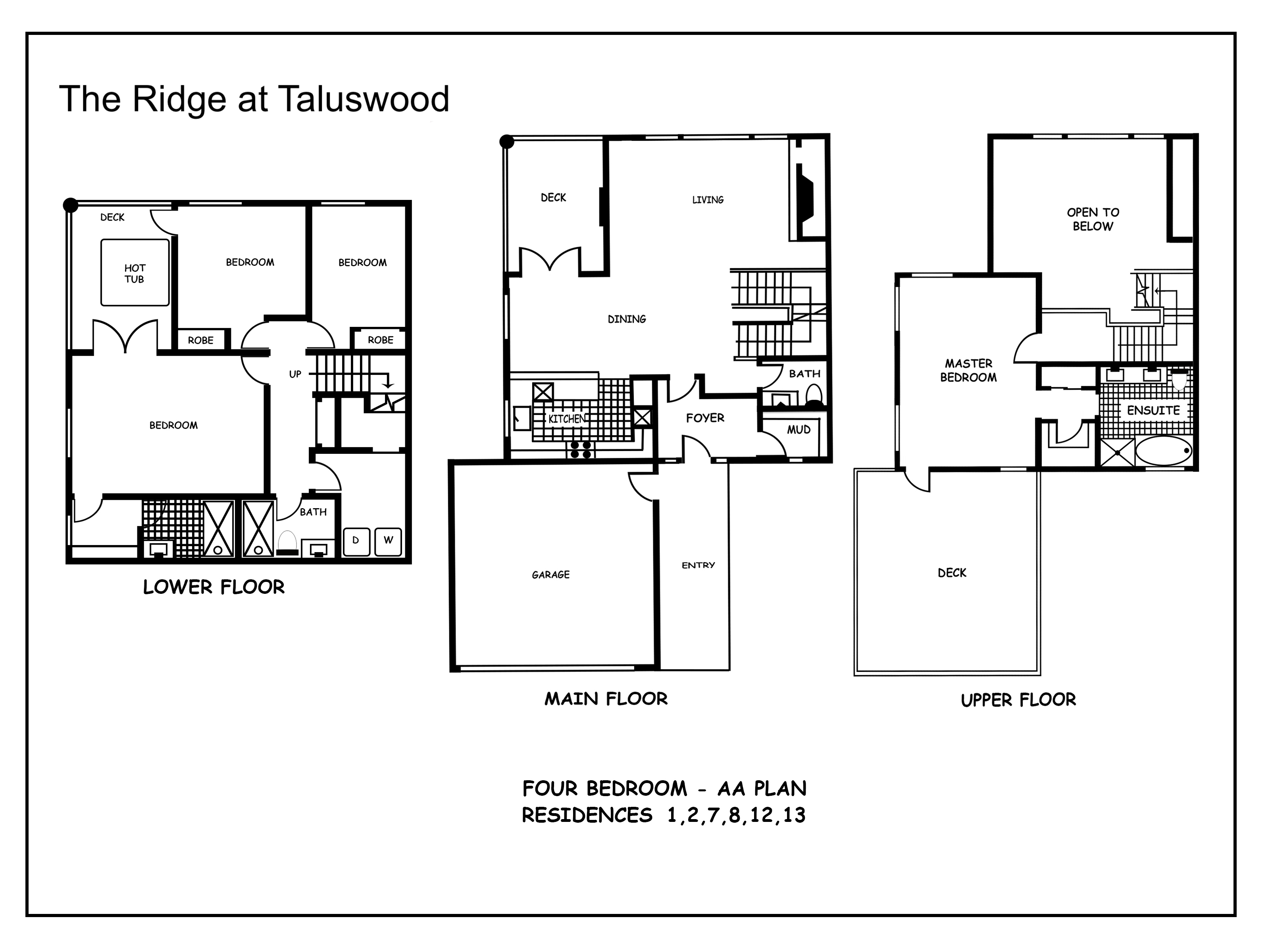 AA Ridge at Taluswood Four-Bedroom---AA-floor Plan