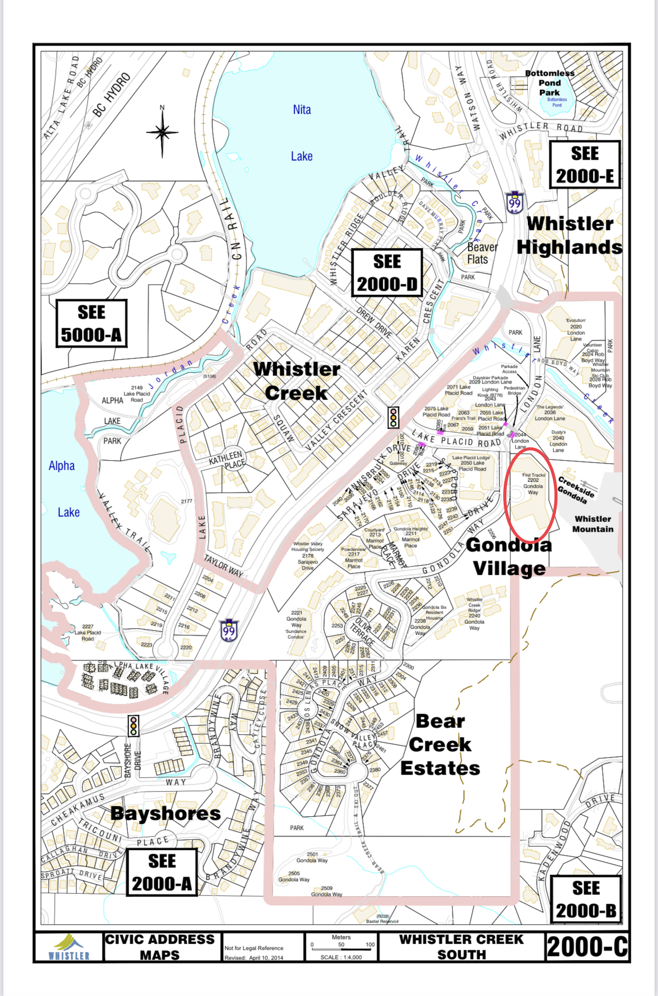 First Tracks Lodge Civic address map