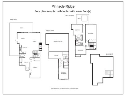 Pinnacle ridge floor plan half duplex with lower floors