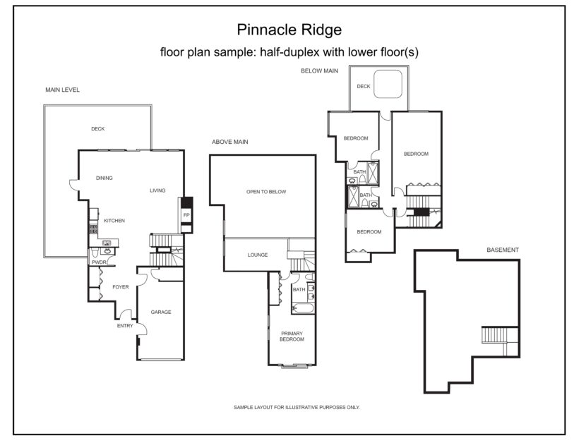 Pinnacle ridge floor plan half duplex with lower floors