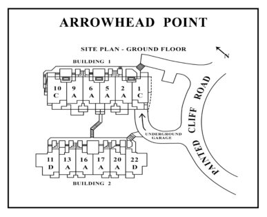 Arrowhead Point ground floor site plan showing unit locations