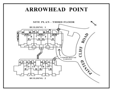 Arrowhead Point third floor site plan showing unit locations