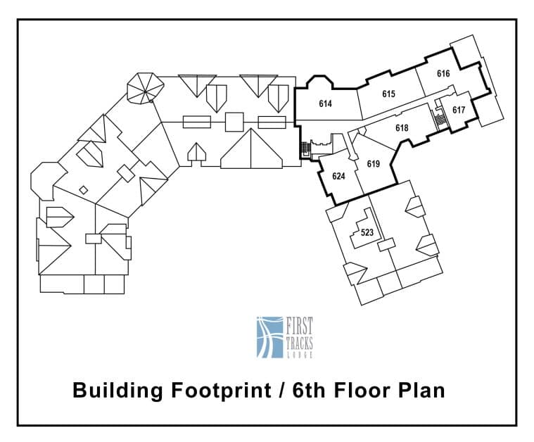 First Tracks Lodge building site plan floor 6