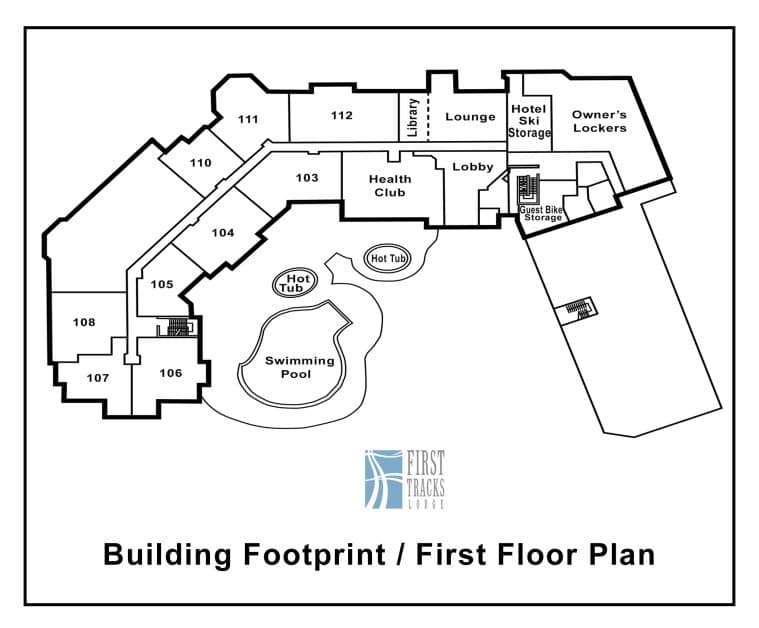 First Tracks Lodge building site plan floor 1