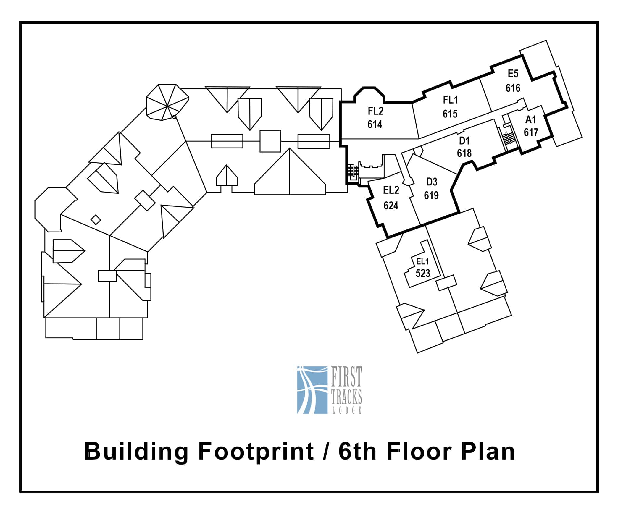 First Tracks Lodge 6th-floor-showing-unit-numbers-and-unit-types- First-Tracks-Lodge-Building---