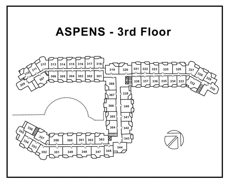 Aspens-3 rd Floor plan -Numbers-only