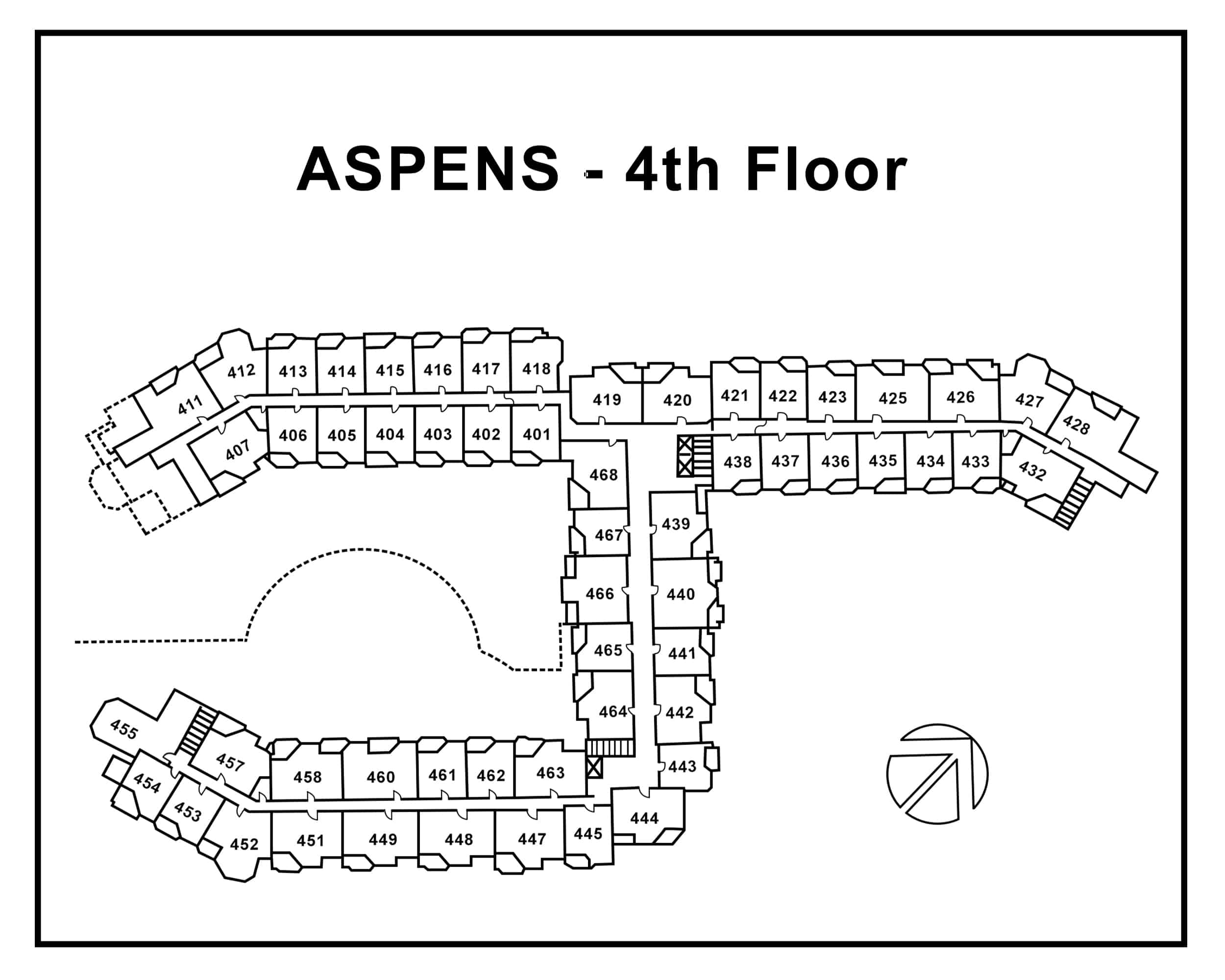 Aspen-4th-Floor plan -numbers-only
