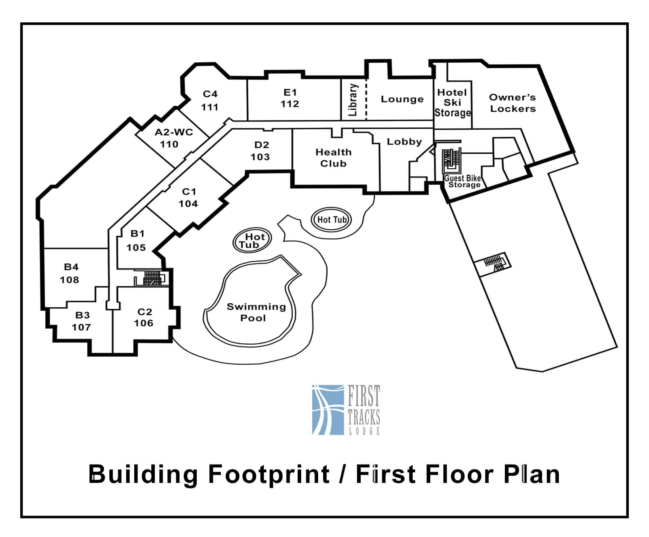First Tracks Lodge 1st Floor-numbers+unit